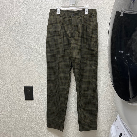 Green and Black Plaid Trousers - Picture 1 of 4